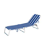 Marbueno Opvouwbare Aluminium Ligstoel Blauwe en Witte Strepen Strand en Zwembad 187X58X24 cm 10364