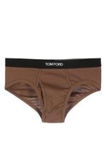 TOM FORD logo-waistband stretch-cotton briefs - Marron - thumbnail