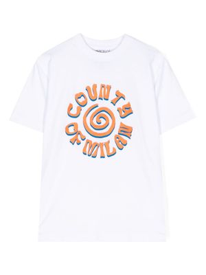 COUNTY OF MILAN KIDS t-shirt à slogan imprimé - Blanc