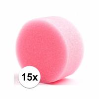 Superstar Grimas schmink sponsje - 15x - rond - D6 x H3 cm - grimeren voor kinderen en volwassenen