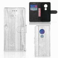 Motorola Moto G7 Play | Book Style Case | White Wood Motorola Moto G7 Play | Book Style Case | White Wood