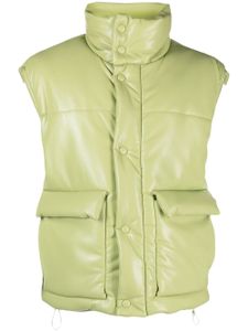 Nanushka gilet en cuir à design matelassé - Vert