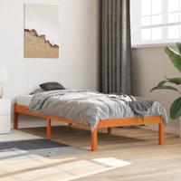 Bedframe zonder matras massief grenenhout wasbruin 75x190 cm