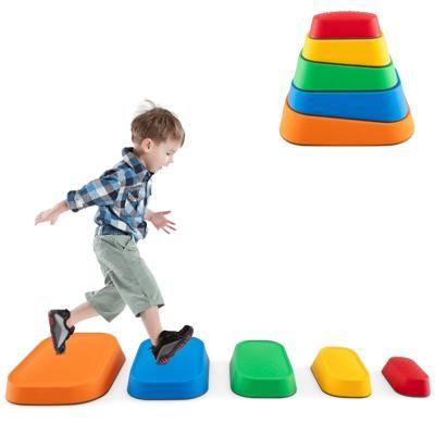 Balansstenen voor Kinderen Stapelstenen Antislip Rivierstenen voor Binnen & Buiten Stapstenen tot 80 kg Belastbaar (Rechthoekig)
