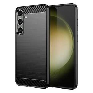 Samsung Galaxy S24+ Geborsteld TPU Hoesje - Koolstofvezel - Zwart