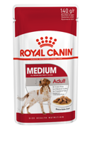 Royal Canin Medium Adult natvoer hondenvoer zakjes 10x140g - thumbnail