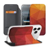 Book Wallet Case Apple iPhone 17 Pro Polygon Red