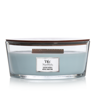 WoodWick Geurkaars Ellipse Seaside Neroli - 9 cm / 19 cm