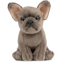 Honden speelgoed artikelen Franse Bulldog knuffelbeest grijs 15 cm - thumbnail