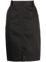 CHANEL Pre-Owned 1990 kokerrok met CC knopen - Bruin - thumbnail