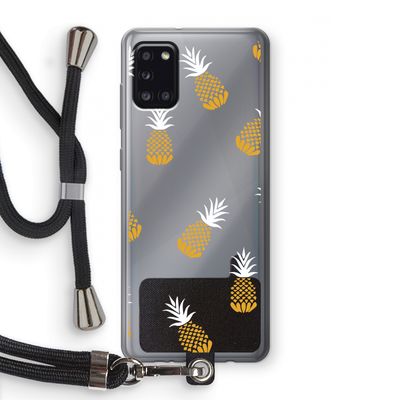 Ananasjes: Samsung Galaxy A31 Transparant Hoesje met koord