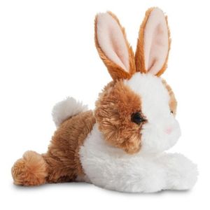 Pluche wit/bruine konijn/haas knuffel 20 cm speelgoed   -
