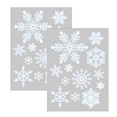 Kerst raamstickers sneeuwvlokken - 2x - vel van 34 x 28 cm - raamdecoratie