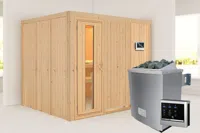 Karibu | Gobin Sauna | Energiesparende Deur | Biokachel 9 kW Externe Bediening - thumbnail