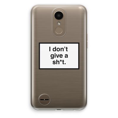 Don't give a shit: LG K10 (2017) Transparant Hoesje