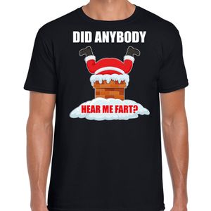 Fun Kerstshirt / outfit Did anybody hear my fart zwart voor heren