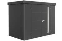 Biohort Metalen tuinhuis Neo - Dubbele deur - Donkergrijs - 1C (292x180 cm)- Plat dak- Metaal- Biohort