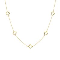14k Geelgouden Collier met Bloemenmotief - 45 cm 14k Geelgouden Collier met Bloemenmotief - 45 cm