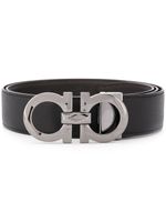 Ferragamo ceinture Gancini à design réversible - Noir