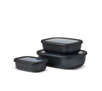Set van 3 Mepal multikommen rechthoekig Cirqula nordic black 500 ml + 1000 ml + 2000 ml