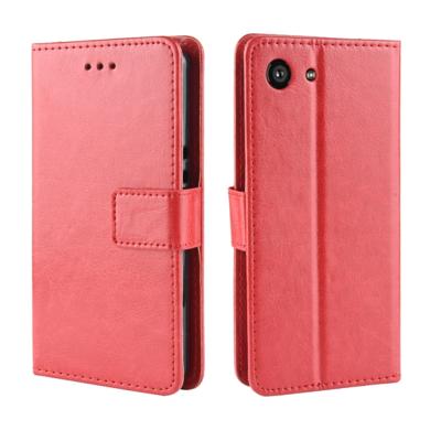 Retro Crazy Horse textuur horizontale Flip lederen case voor Sony Xperia ACE SO-02L met houder & kaartsleuven & fotolijstjes (rood)