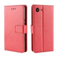 Retro Crazy Horse textuur horizontale Flip lederen case voor Sony Xperia ACE SO-02L met houder & kaartsleuven & fotolijstjes (rood)