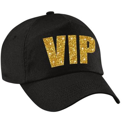 VIP tekst petje - zwart met gouden print - voor dames en heren - kleding - glitter and glamour VIP tekst petje - zwart met gouden print - voor dames en heren - kleding - glitter and glamour