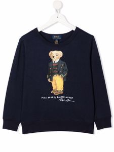POLO RALPH LAUREN KIDS sweat à imprimé ourson - Bleu