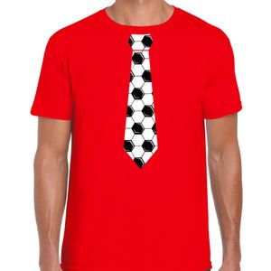 Rood supporter t-shirt voetbal stropdas EK/ WK voor heren