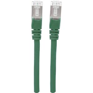 Intellinet 737111 RJ45 Netwerkkabel, patchkabel CAT 6A S/FTP 20.00 m Groen Folie afscherming, Afscherming gevlochten, Halogeenvrij 1 stuk(s)