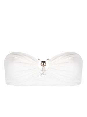 Christopher Esber haut de bikini bandeau à ornements métalliques - Blanc
