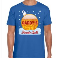 Fout kerst shirt Daddy his favorite balls bier blauw voor heren - thumbnail