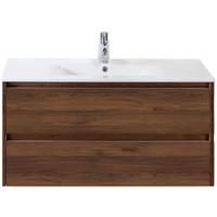 Dante Badmeubelset 100 cm - Walnoot - Keramische Wastafel Wit Enjoy