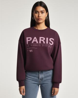 Only Onlzenja Boxy L/s Box Swt Sweater Mauve Wine Paris