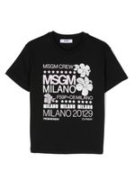 MSGM Kids t-shirt en coton à logo imprimé - Noir - thumbnail