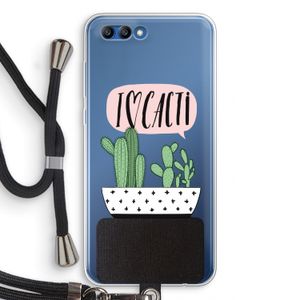 I love cacti: Honor 10 Transparant Hoesje met koord