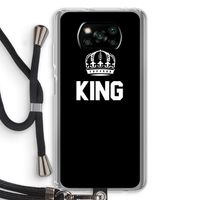 King zwart: Xiaomi Poco X3 NFC Transparant Hoesje met koord King zwart: Xiaomi Poco X3 NFC Transparant Hoesje met koord