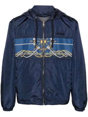 Versace veste imprimée à capuche - Bleu