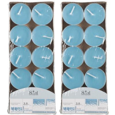 Arti Casa Geurtheelichtjes - 20x stuks - oceaan - blauw - was/paraffine - 3,5 uur