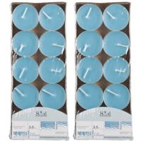 Arti Casa Geurtheelichtjes - 20x stuks - oceaan - blauw - was/paraffine - 3,5 uur