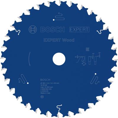 Bosch Accessoires EXPERT Wood Cirkelzaagblad | 185 x 2,4/1,4 x 20 mm | T32 - 2608902233