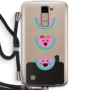 Smiley watermeloen: LG K10 (2016) Transparant Hoesje met koord