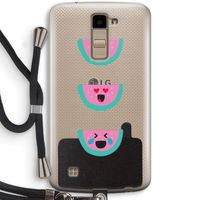 Smiley watermeloen: LG K10 (2016) Transparant Hoesje met koord