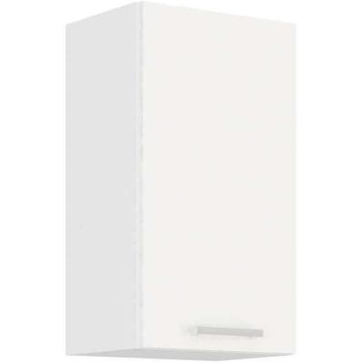 ATLAS Hoge kast met 1 deur - Wit decor - L 40cm