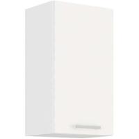 ATLAS Hoge kast met 1 deur - Wit decor - L 40cm