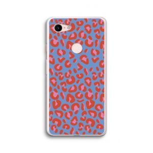Leopard blue: Google Pixel 3 XL Transparant Hoesje