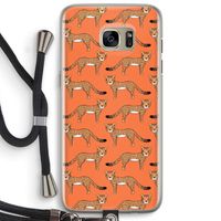 Cheetah: Samsung Galaxy S7 Edge Transparant Hoesje met koord
