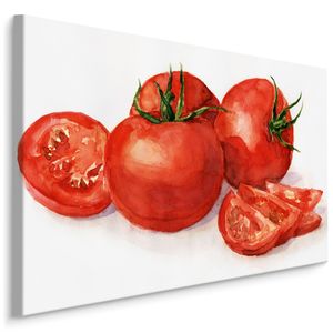 Schilderij - Tomaten (print op canvas), rood/wit, 4 maten, premium print