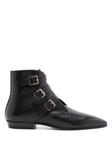 Saint Laurent bottines en cuir Goth à boucles - Noir