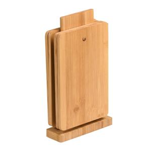 Kesper Brood en Ontbijtplankjes set - 4x stuks - bamboehout - 21 x 14 cm - lichtbruin - in standaard